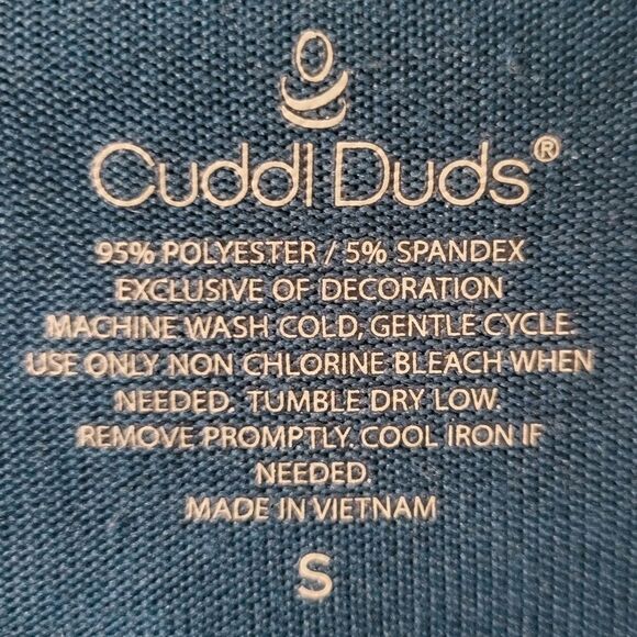 Cuddl Duds Women's Teal Long Sleeve Crewneck Pullover Top - Picture 3 of 11